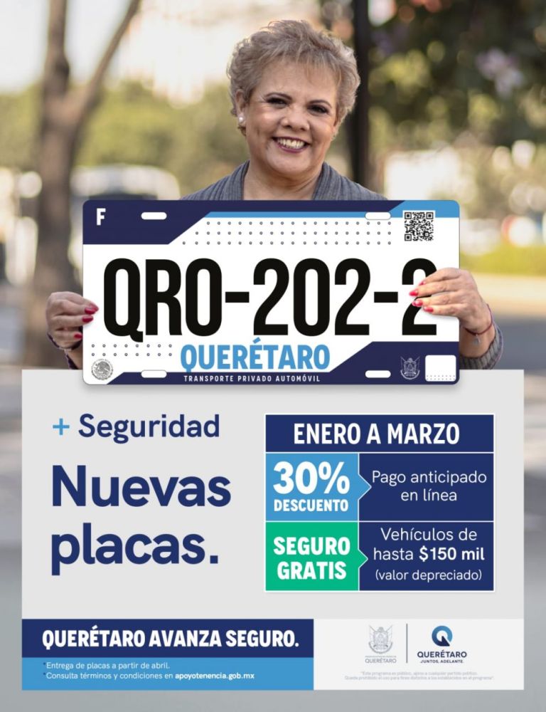 Querétaro reemplacamiento descuentos de enero a marzo